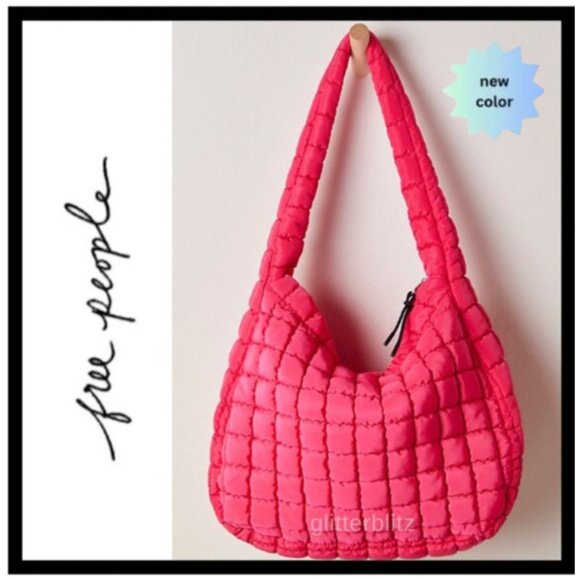 Free People Quilted Carryall Malibu Hot Pink